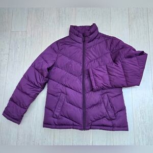 Lands End Purple Puffer Down Jacket. Small